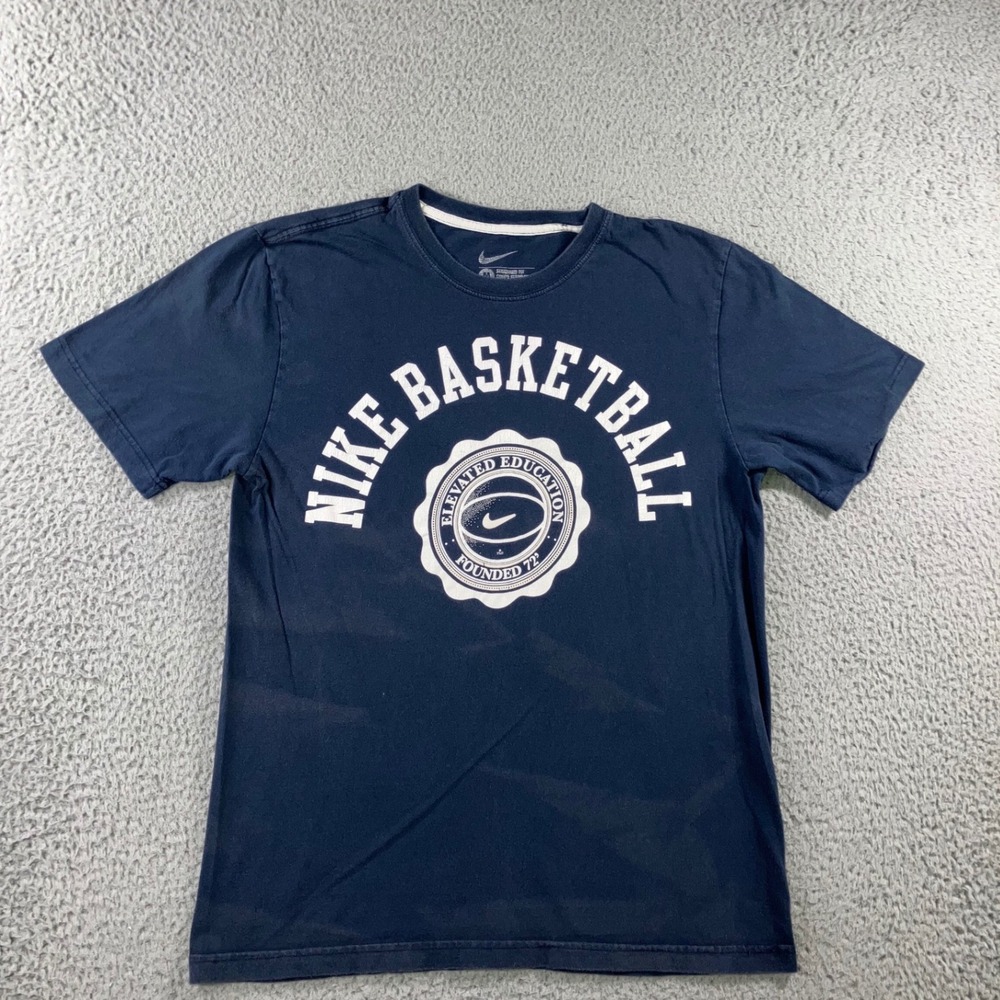 Nike Basketball‎ Graphic T-Shirt Men M Blue Grunge Thrashed Gorpcore Sporty y2k